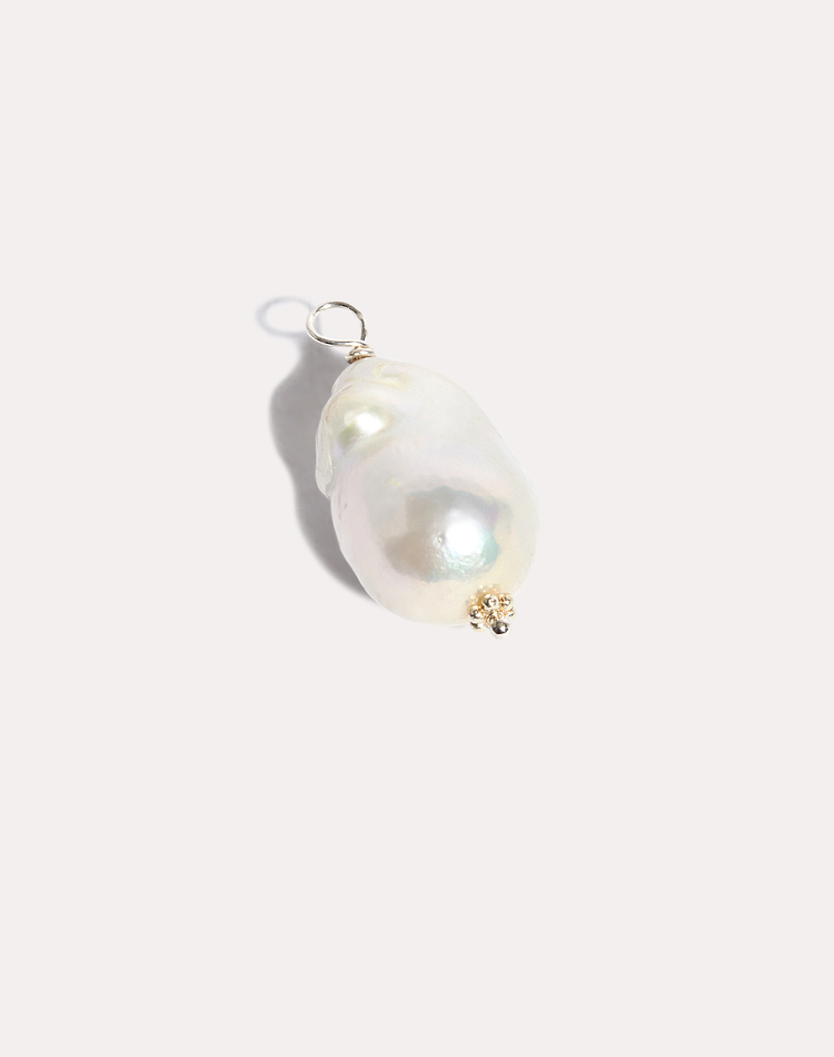 Baroque Pearl Earring Charm in Silver